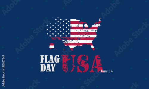 Flag Day In United States June 14 Background Vector Illustration