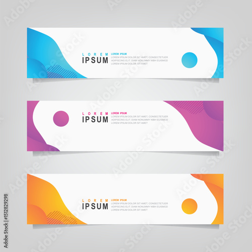 Vector abstract banner design web template. Collection of abstract banners,. Abstract geometric web design banner template isolated on grey background. Header - landing page Web Design Elements
