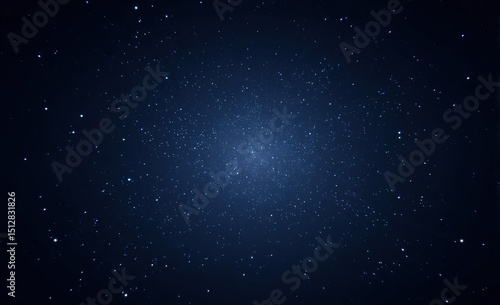 Dark Blue Space Background With Glowing Stars