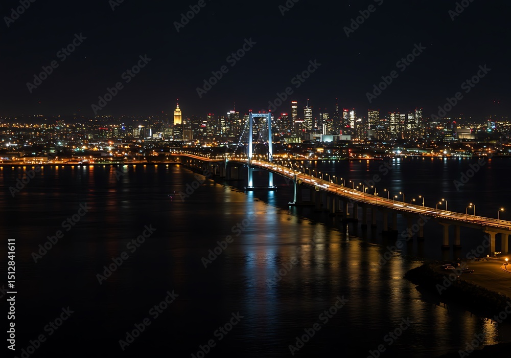 Cityscape bridge lights night view urban landscape scene Cityscape bridge lights night view urban landscape scene