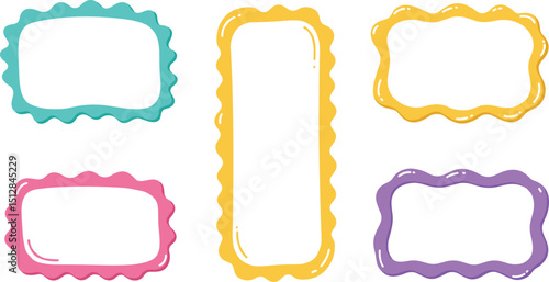 Wavy Scalloped Rectangular and Oval Frames Collection.