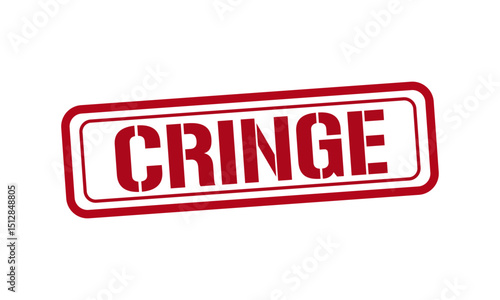 CRINGE red stamp text vector, rubber stamp