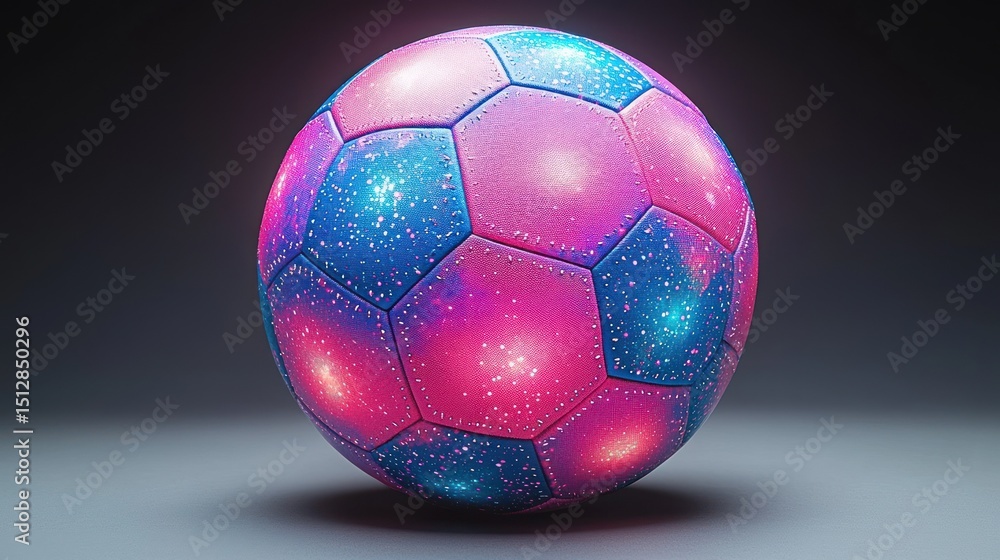 Fototapeta premium Cosmic Soccer Ball: A Galaxy in Every Panel
