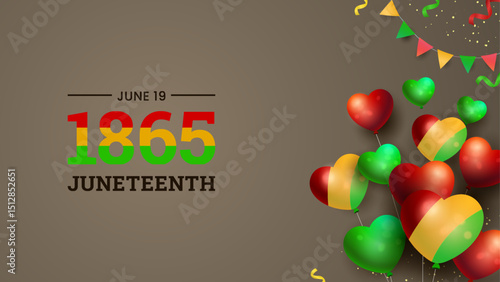 Juneteenth Celebration with Balloons and Festive Decorations Featuring Vibrant Colors