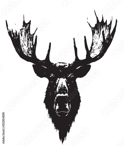 Drawing_of_Silhouette_Vector_Design_of_Head_of_deer