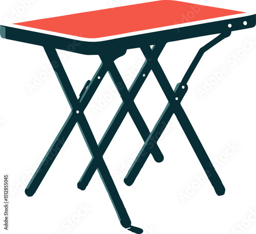 Red and Black Foldable Tabletop Illustration