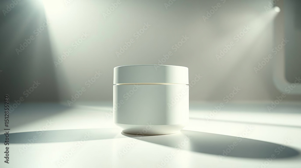 Epic Minimalist White Jar Soft Haze & Futuristic Beauty Product Photography with Flares Epic Minimalist White Jar Soft Haze & Futuristic Beauty Product Photography with Flares