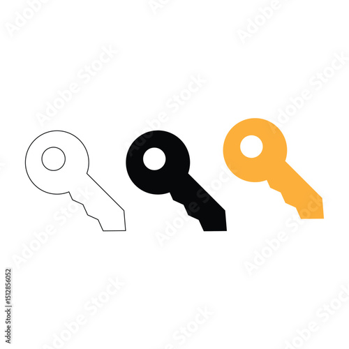 Set of Door Key Icons
