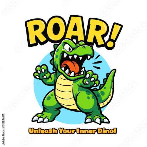 Angry Tyranosaurus Rex Cartoon Illustration