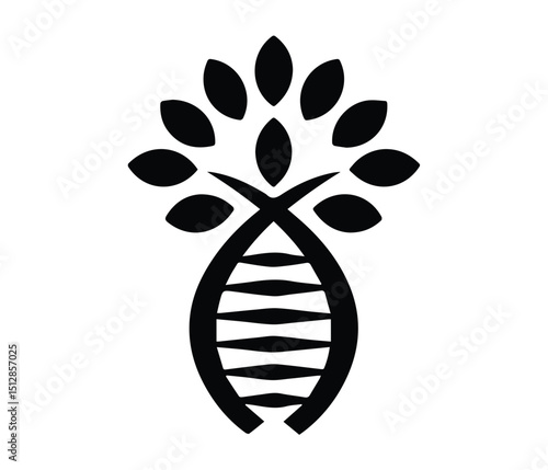 vector illustration of a DNA tree logo, dna icon, dna symbol.