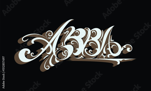 ABBA lettering custom style design