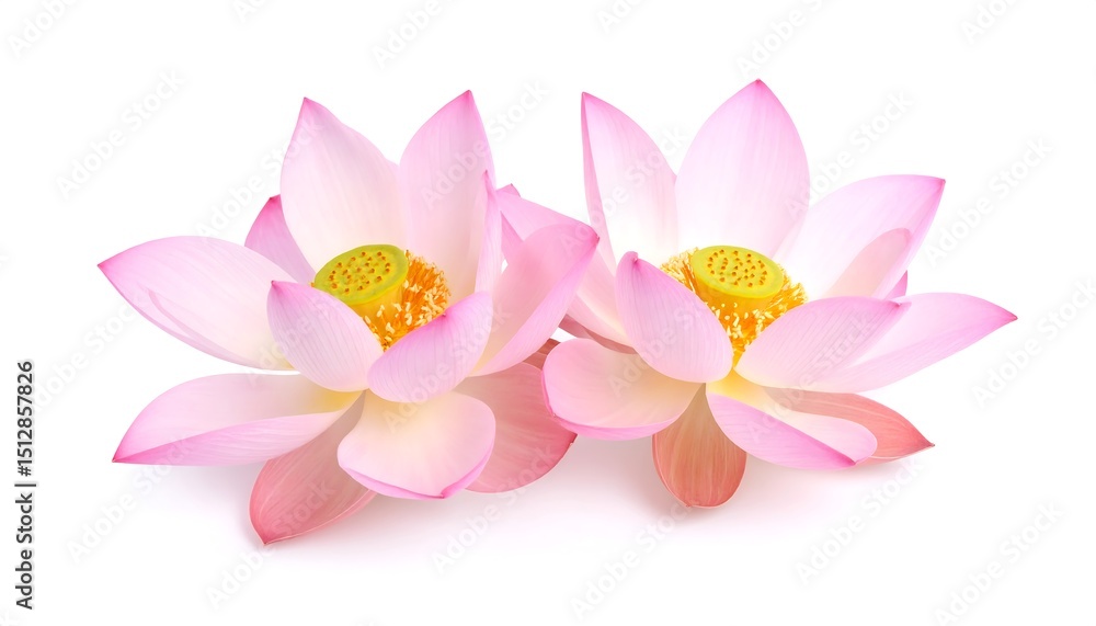 Fototapeta premium Two pink lotus flowers