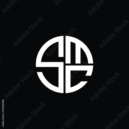 Fototapeta SMC logo SMC icon SMC monogram SMC letter minimalist Circle flat Unique modern abstract logo design