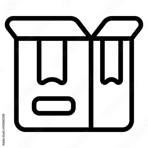 Parcel open Line Icon