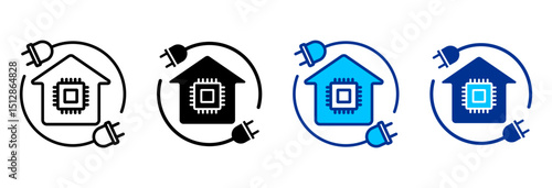 Electronic Icon Set Multiple Style Vector Illustration