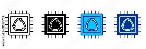 Electronic Waste Icon Set Multiple Style Vector Illustration