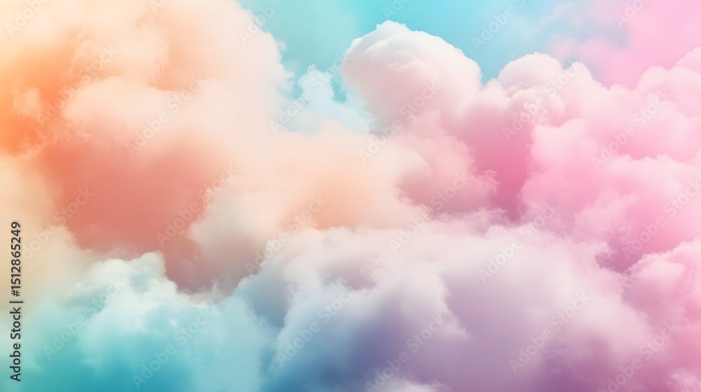 Fototapeta premium Pastel cloudscape of soft hues.