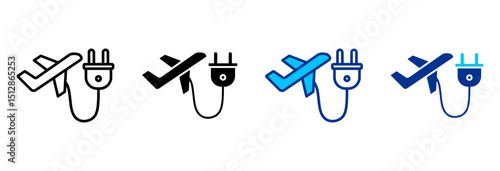 Electric Transport Icon Set Multiple Style Vector Illustration
