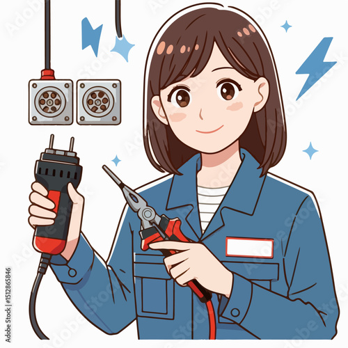 electrician vector illustration