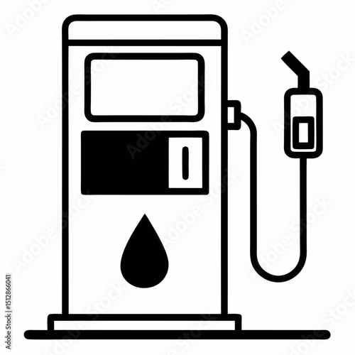 Gas pump with fuel drop silhouette