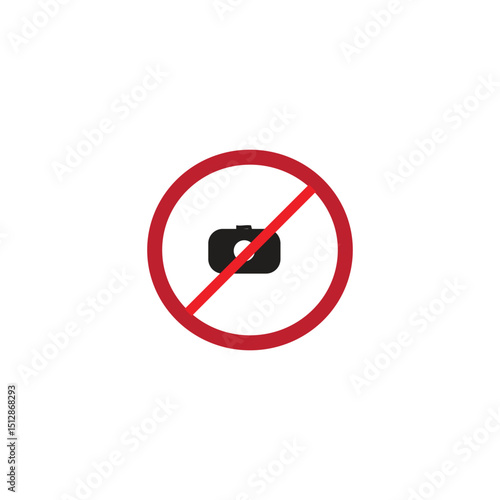 No photography symbol vector illustration No photography symbol image to indicate that taking photos is not permitted to maintain confidentiality and security