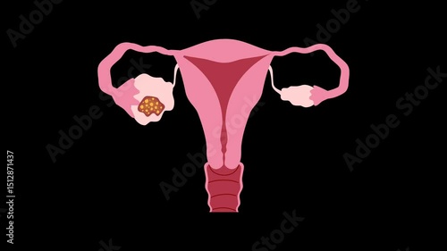 Ovarian cancer illustration. World ovarian cancer day concept