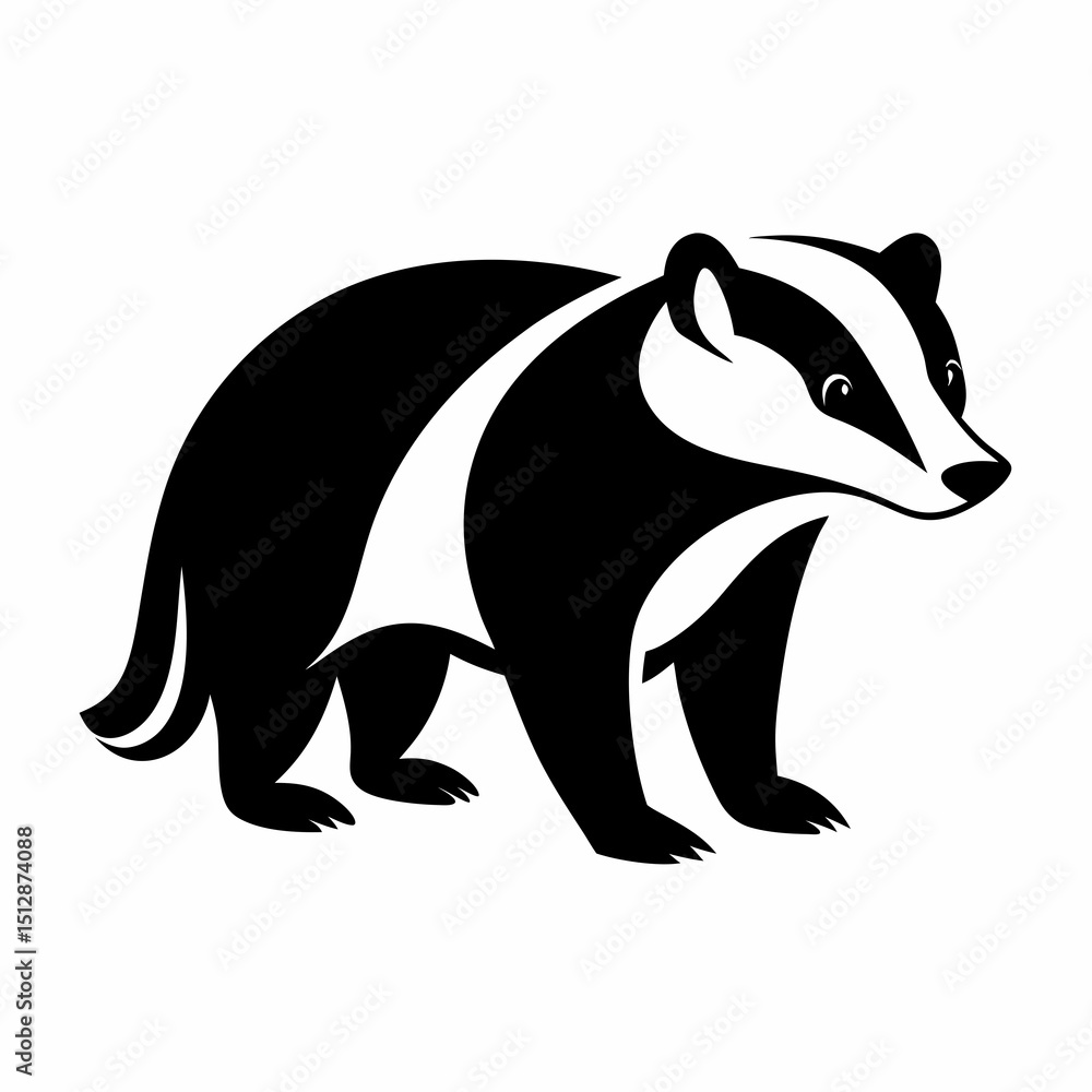 Obraz premium Badger on white background 