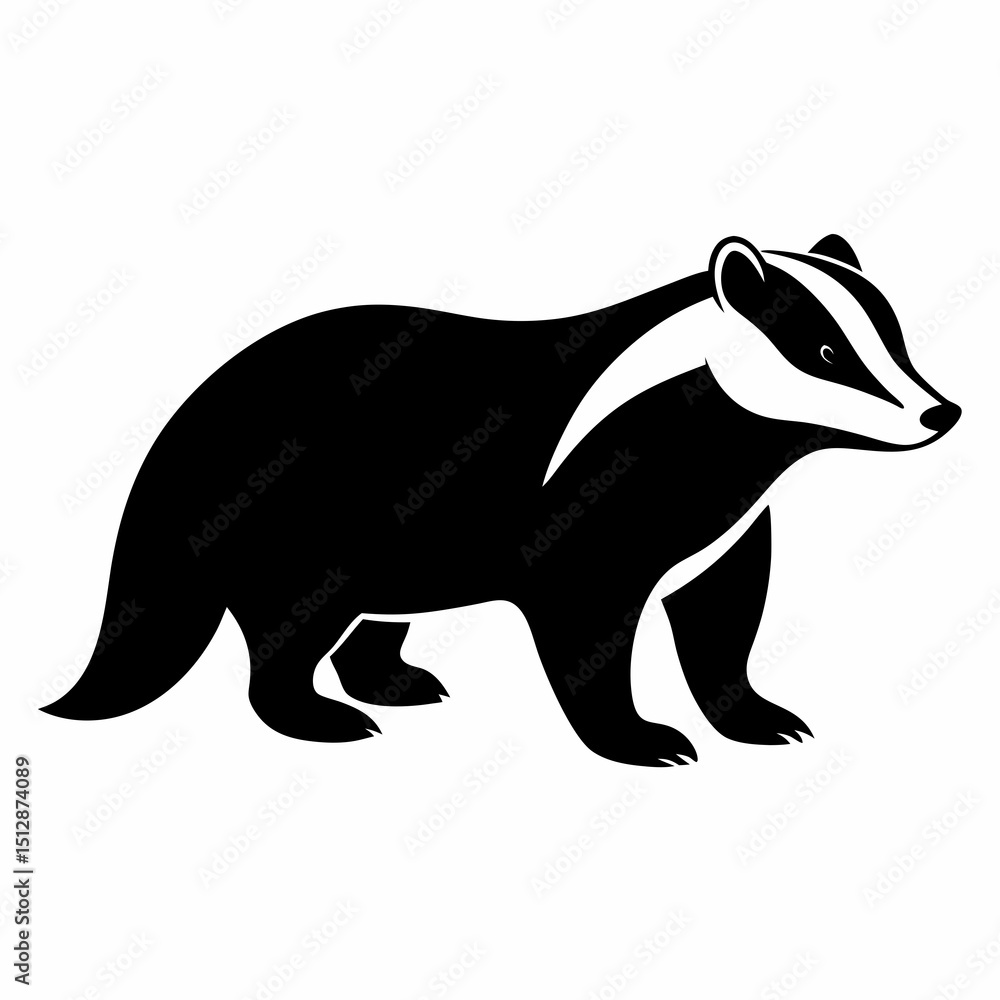 Obraz premium Badger on white background