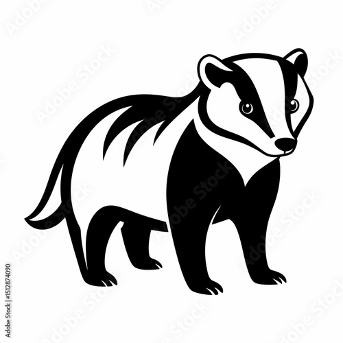 Badger on white background 