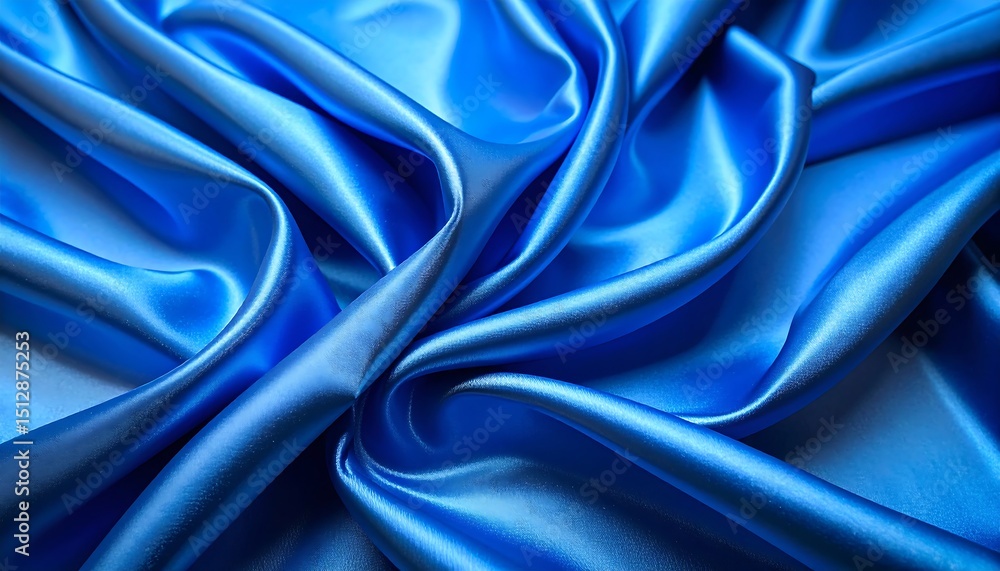Fototapeta premium Draped vibrant blue silk