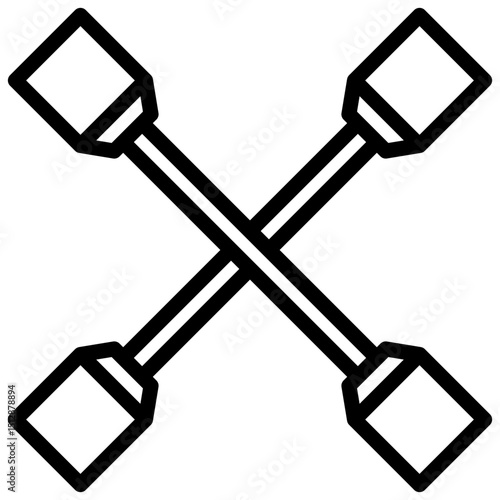 Cross wrench line icon