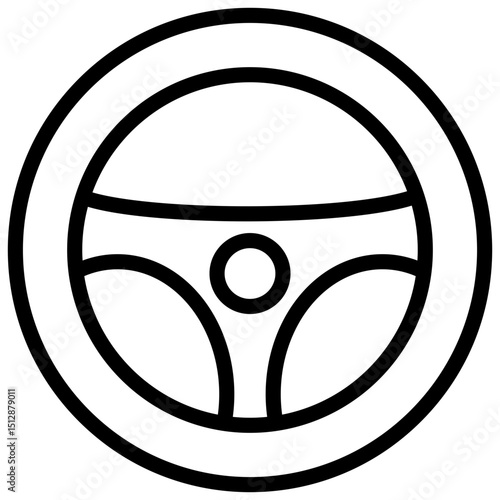 Steering wheel line icon