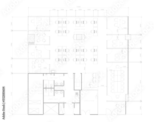 Furniture layout layout layout, office layout, meeting room, manager's room, and desk layout, vector format.