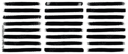 Set of abstract paint brush stroke and grunge banner. Vector ink splash, splatter and watercolor spray for social media template. Decoration element, line shape or creative graphic art background