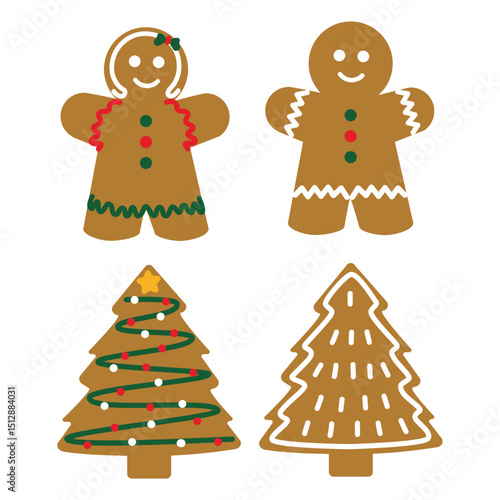 Gingerbread cookies set
