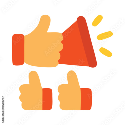 Thumbs Up Announcement - Flat Design Icon
