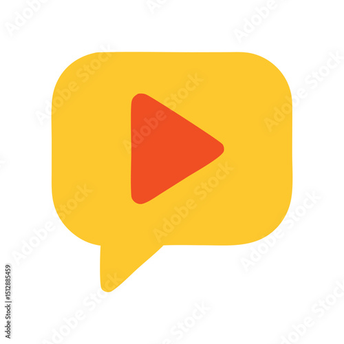 Video Chat Icon: Speech Bubble with Play Button