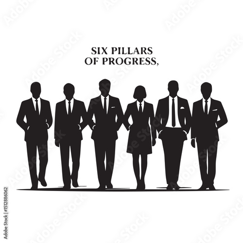 Business people, set of vector silhouettes and silhouettes of men
