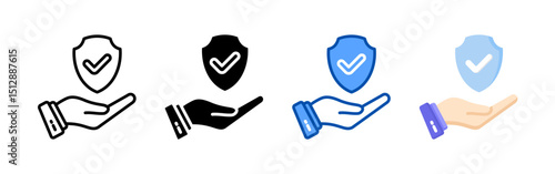 Insurance icon set bundle. Multi style icon collection perfect for websites, apps, and presentations. Simple vector icon collection