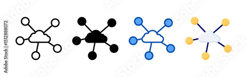 Cloud icon set bundle. Multi style icon collection perfect for websites, apps, and presentations. Simple vector icon collection