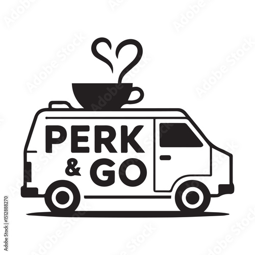 Perk and go mobile coffee van business logo
