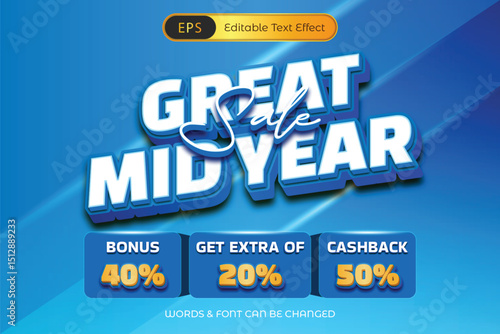 Great Mid Year Sale Banner with Bonus, Extra, and Cashback Offers