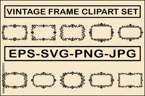 Elegant Vintage Frame Clipart Set