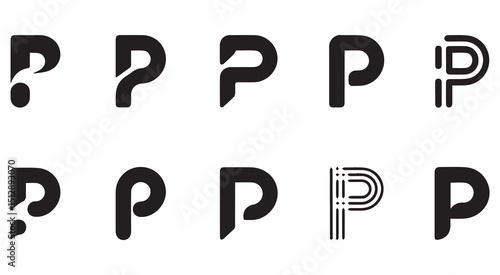 Ten creative variations of letter p logo design