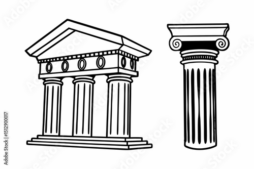 greek column vector illustration