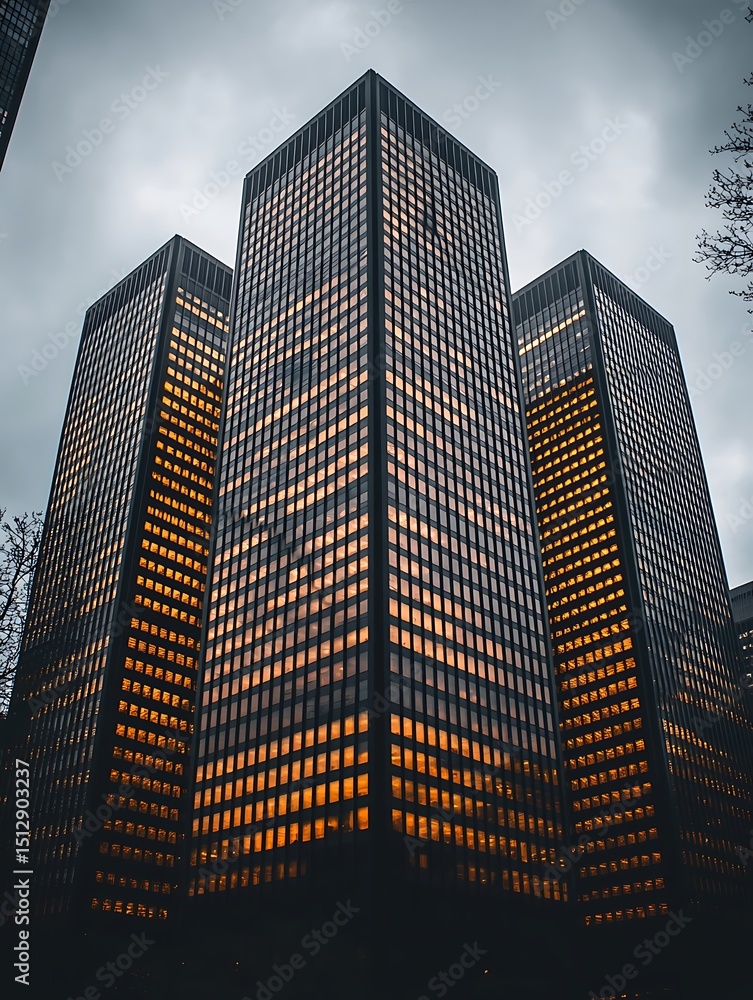 Fototapeta premium City skyline, modern skyscrapers