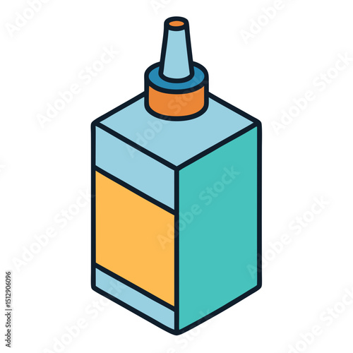 Isometric illustration of a bottle of glue