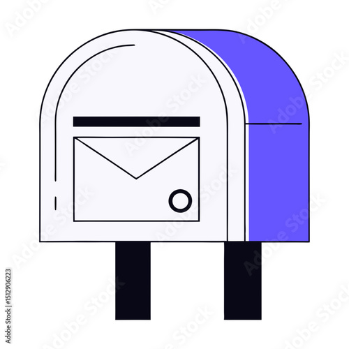 Modern style purple and white mailbox illustration