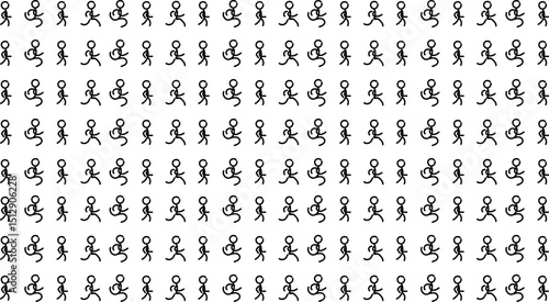 Background in the form of running or moving cartoon people or stick men.