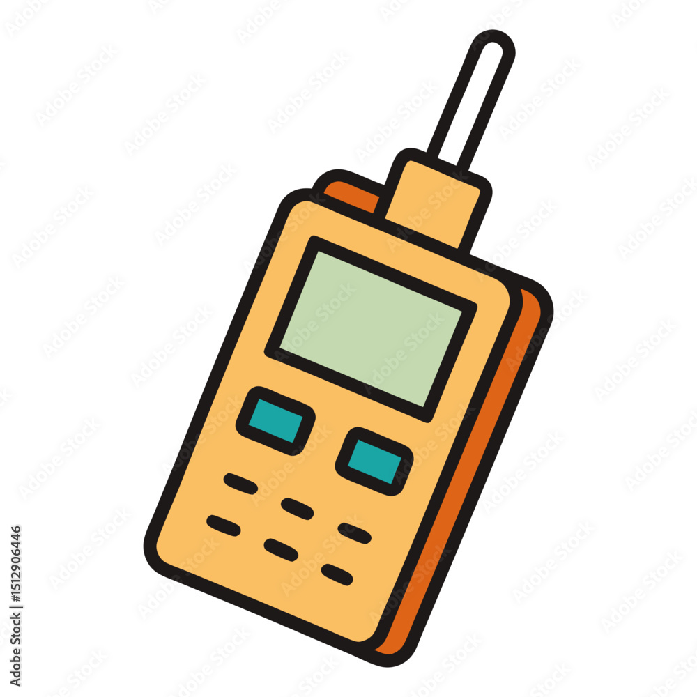 Retro style handheld radio transceiver illustration Retro style handheld radio transceiver illustration